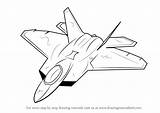 Raptor 22 Draw Fighter Lockheed Martin Jet Drawing Jets Step F22 Drawings Getdrawings Tutorial Learn sketch template