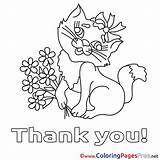 Thank Coloring Pages Flowers Cat Printable Card Cards Service Kids Waldo Sheet Color Getdrawings Teacher Getcolorings Print Title Colorings sketch template