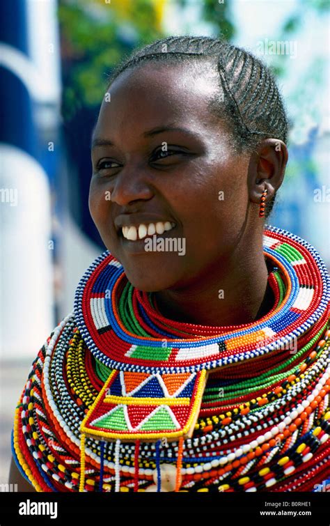 portrait   maasai woman  kenya  colorful african bead