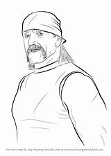 Hulk Hogan Drawing Draw Step Wrestlers Learn Getdrawings Tutorials sketch template