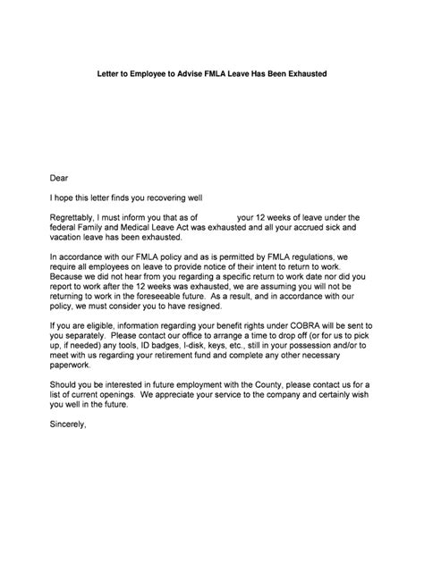 sample fmla letter  employee cover letter template