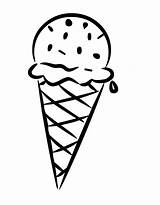 Ice Cream Coloring Cone Clipart Clip sketch template