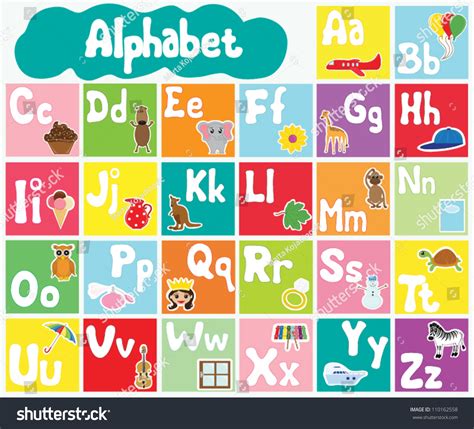 kids alphabet stock vector illustration  shutterstock