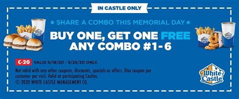 white castle promotions buy     combo coupon