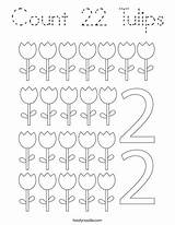 Count Tulips sketch template