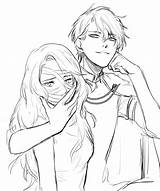 Couple Drawing Reference Poses Anime Base Girl Manga Rika Swap Messenger Mystic Sketch Face Choose Board sketch template