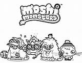 Pages Moshi Coloring Monster Poppet Drawing Friends sketch template