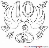 Anniversary Coloring Pages Years Pigeons Wedding Sheet Title sketch template