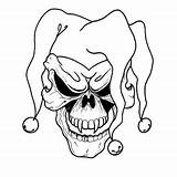 Clown Tattoo Coloring Skull Joker Scary Pages Printable Evil Stencils Tattoos Drawing Stencil Outlines Designs Drawings Clip Draw Pennywise Clowns sketch template
