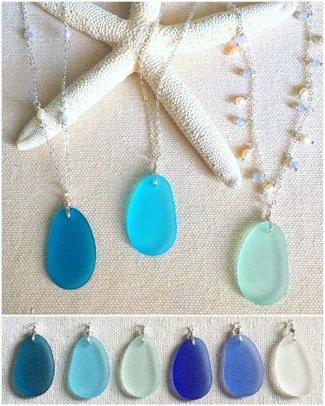 Sea Glass Necklace Beach Glass Necklace Sea Glass Jewelry Etsy