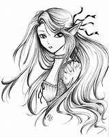 Elf Beautiful Deviantart Girl Drawings Cosplay Shinigami Manga Fantasy Desde Guardado sketch template