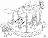 Coloring Round Merry Go Carousel Pages Template Horses Print Horse Printable Color Quality High Getcolorings Getdrawings Popular sketch template