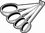 Measuring Cup Clipart Clip Spoons Library Spoon Colouring sketch template