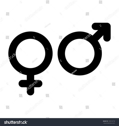 male and female sign gender symbol isolated on white background stock