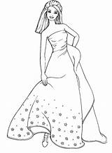 Coloring Dress Pages Lady Barbie Cartoon Dresses Wedding Girl Printable Kids Princess Gown Ball Clipart Disney Popular Comments Coloringhome sketch template
