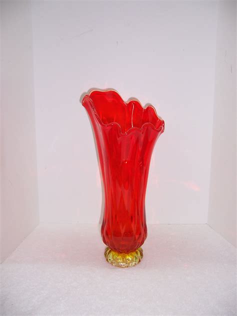 Triple A Resale Large Tall Orange Glass Vase
