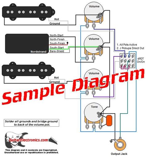wiring diagram guitar printable form templates  letter