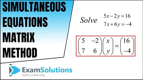 Simultaneous Equations Using Matrix
