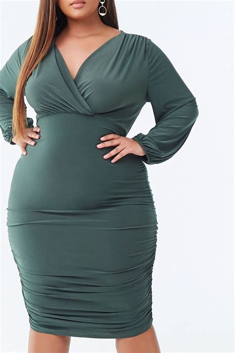Plus Size Ruched Bodycon Dress Forever 21 Bodycon Dress Ruched