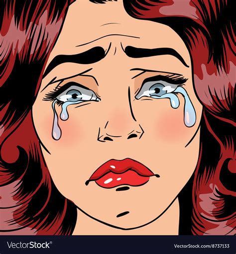 woman crying exhausted woman pop art royalty free vector