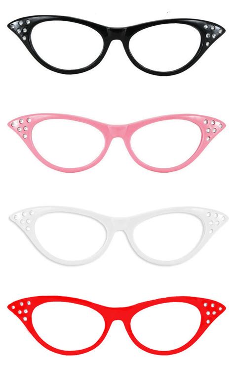 Rhinestone Cat Eye Glasses Candy Apple Costumes