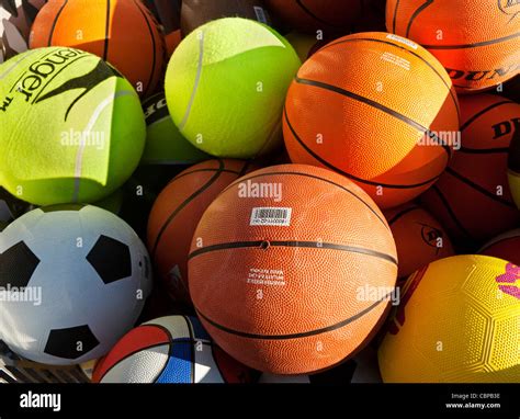 collection  assorted sports balls stock photo alamy