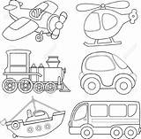 Transport Transportation Coloring Colouring Pages Toddlers Kids Sheets Book Cartoon Patterns Printable Books Drawing Vehicles Theme Print Color Transportes Clipart sketch template