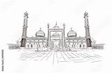 Masjid Jama Mughal Mosque Sandstone sketch template