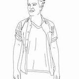 Pattinson Robert Coloring Pages Sleeves Shirt Short Hellokids sketch template