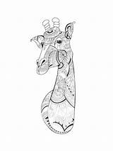 Giraffe Zentangle sketch template