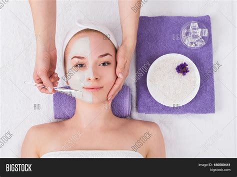 face mask apply spa image photo  trial bigstock