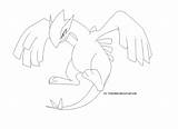 Lugia Lineart sketch template