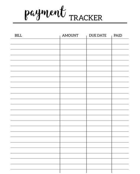 monthly bill payment tracker printable bill pay checklist etsy