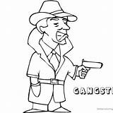 Gangster Gun sketch template