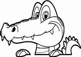 Alligator Crocodile Coloring Cartoon Pages Head Face Baby Drawing Florida Color Cute Caiman Gators Gator Colouring Book Silhouette Draw Sheet sketch template