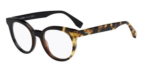 fendi ff 0065 by the way mxu eyeglasses in black honey havana