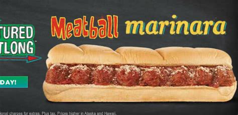 meatball marinara  subways  featured footlong  october