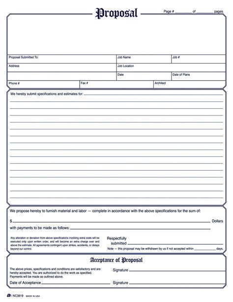 image result  general contractor forms templates job proprosals