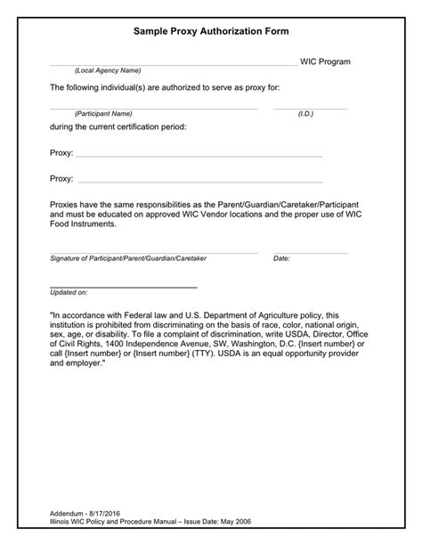 sample proxy authorization form  word   formats  nude