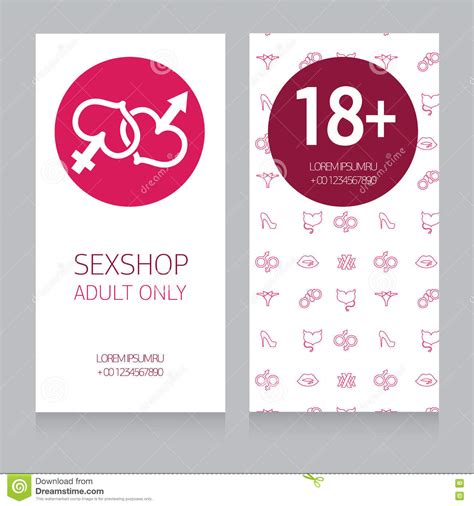 Template Business Card For Sex Shop Stock Vector Illustration Of