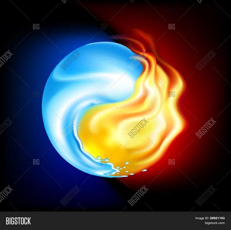 yin  water fire vector photo  trial bigstock