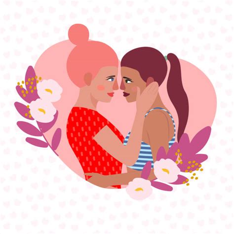 cute lesbian couple cartoons illustrations royalty free vector