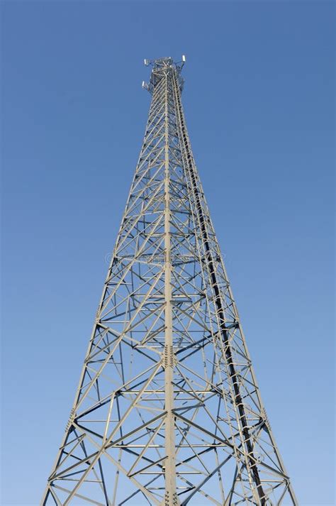 signal tower stock photo image  iron outdoor dissemination