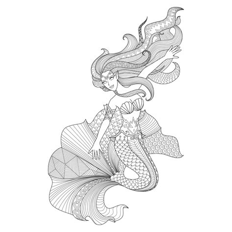 printable mermaid coloring pages  kids art hearty