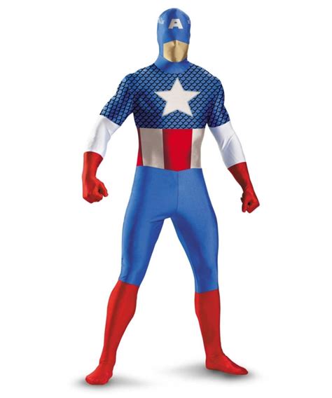Adult Captain America Bodysuit Plus Movie Costume