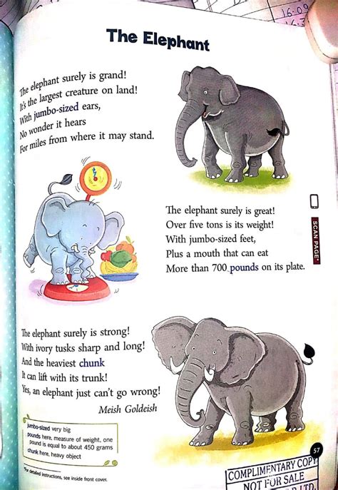 english poem elephant poems english grammar notes