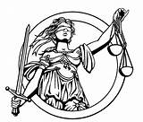 Justicia Justice Lady Justitia Colouring Righteousness Coloring Drawing Template Clipart sketch template