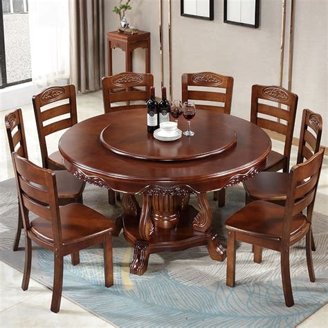 solid wood dining table  turntable  dining table chinese style