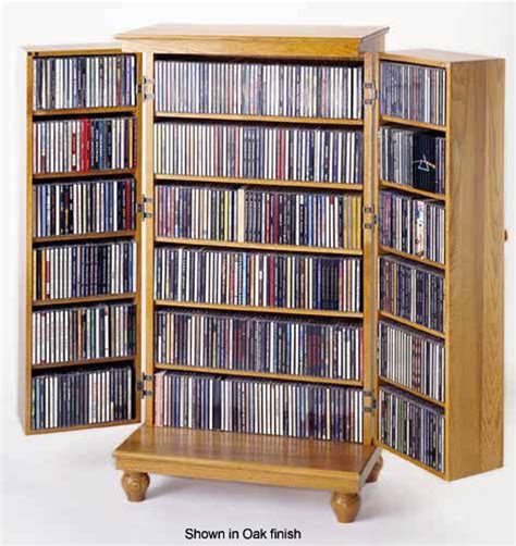 louvered hardwood mission style cddvd storage cabinet merlot
