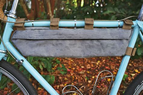 diy waxed canvas frame bag bikepackingcom